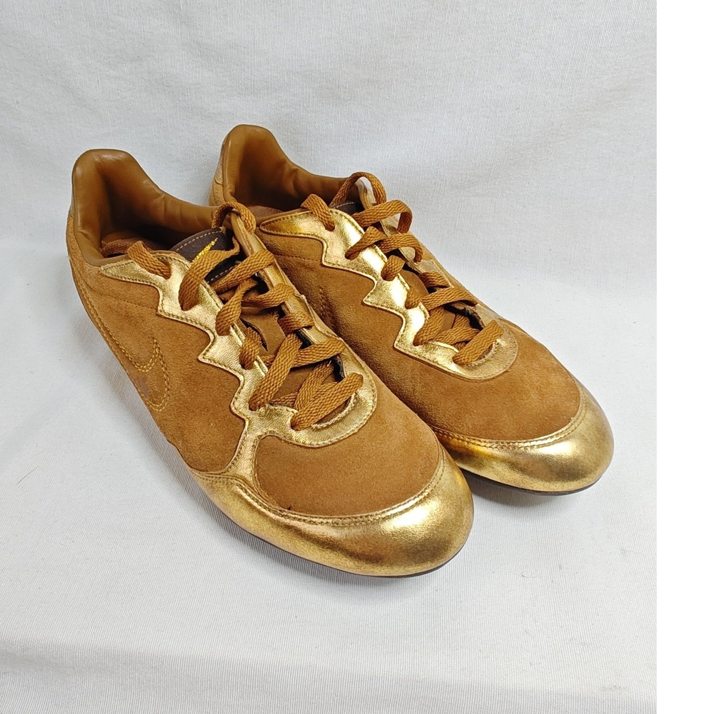 Nike Sprint Sister Sneakers Gold Brown Suede Metallic Low Top 314448-221 6.5 - Picture 1 of 9
